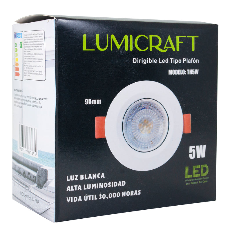 EMPOTRADO LUMICRAFT LED 5W DIRIGIBLE BLANCO FRIO PLASTICO