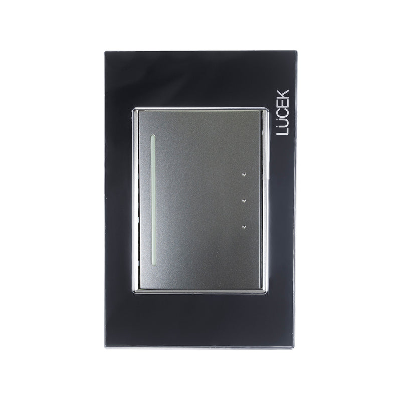 Placa Lucek 1 apagador de escalera de 3 Módulos cristal espe