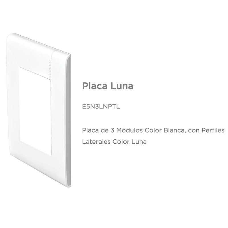 Placa Bticino modus pro 3 ventanas blanco/luna
