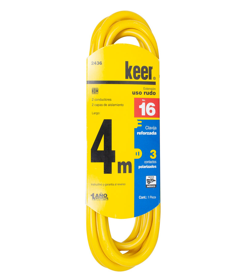 Extensión Keer uso rudo 4 mts. amarilla