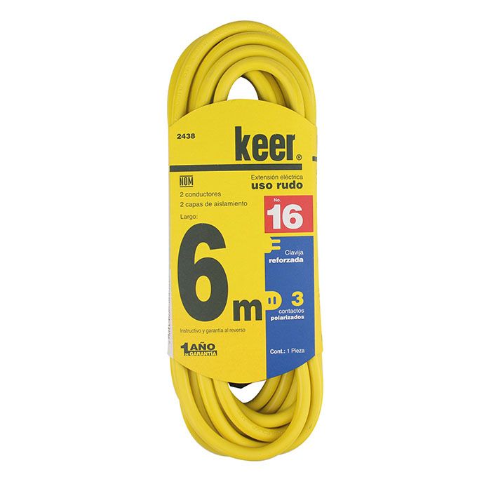 Extensión Keer uso rudo 6 mts. amarilla