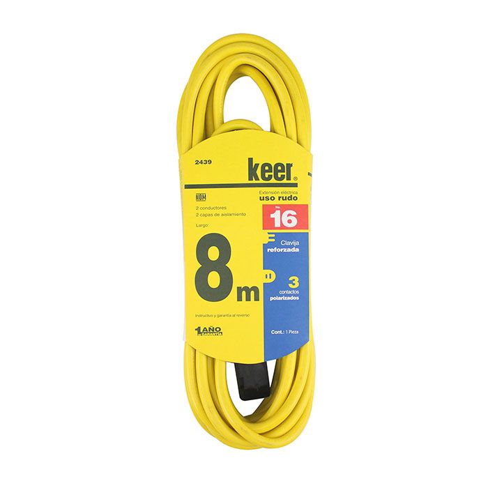 Extensión Keer uso rudo 8 mts.amarilla