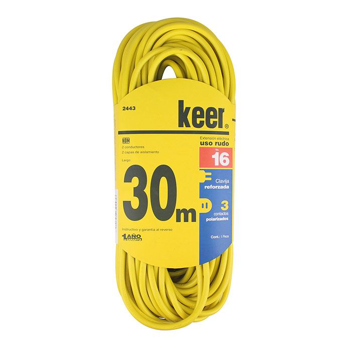 Extensión Keer uso rudo 30mts.amarilla