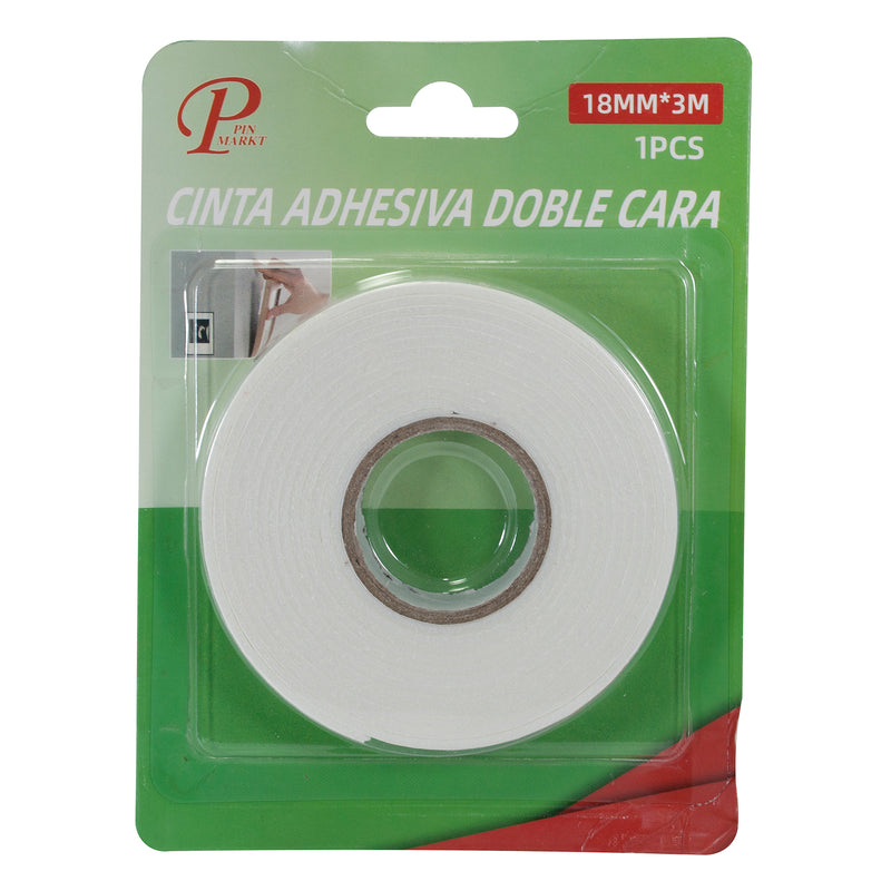 CINTA PINMARKT DOBLE CARA 18 MM 3MTS