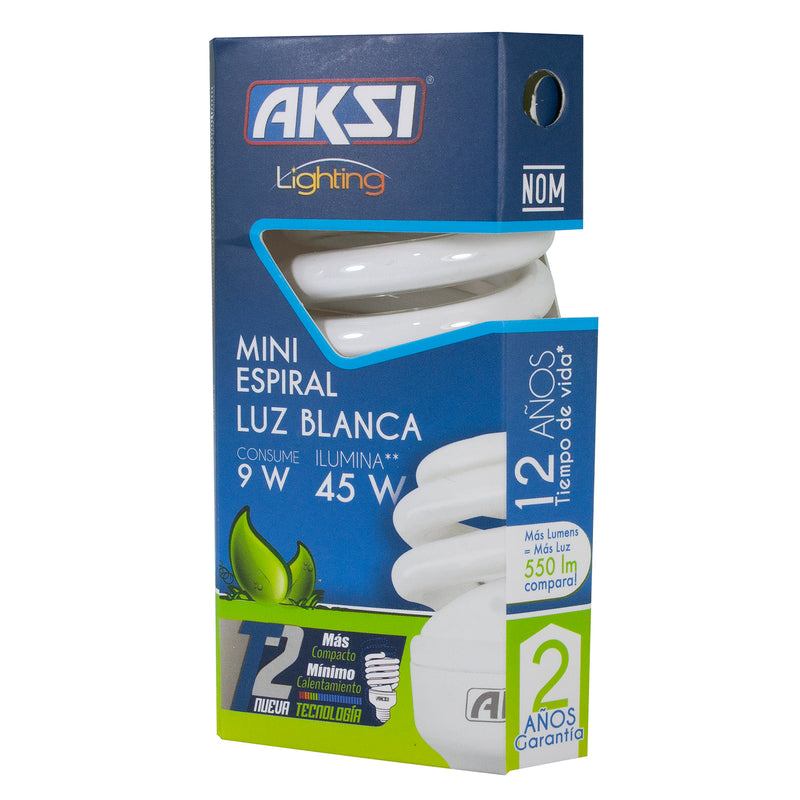 Foco Aksi mini 9W spiral - La nueva eléctrica