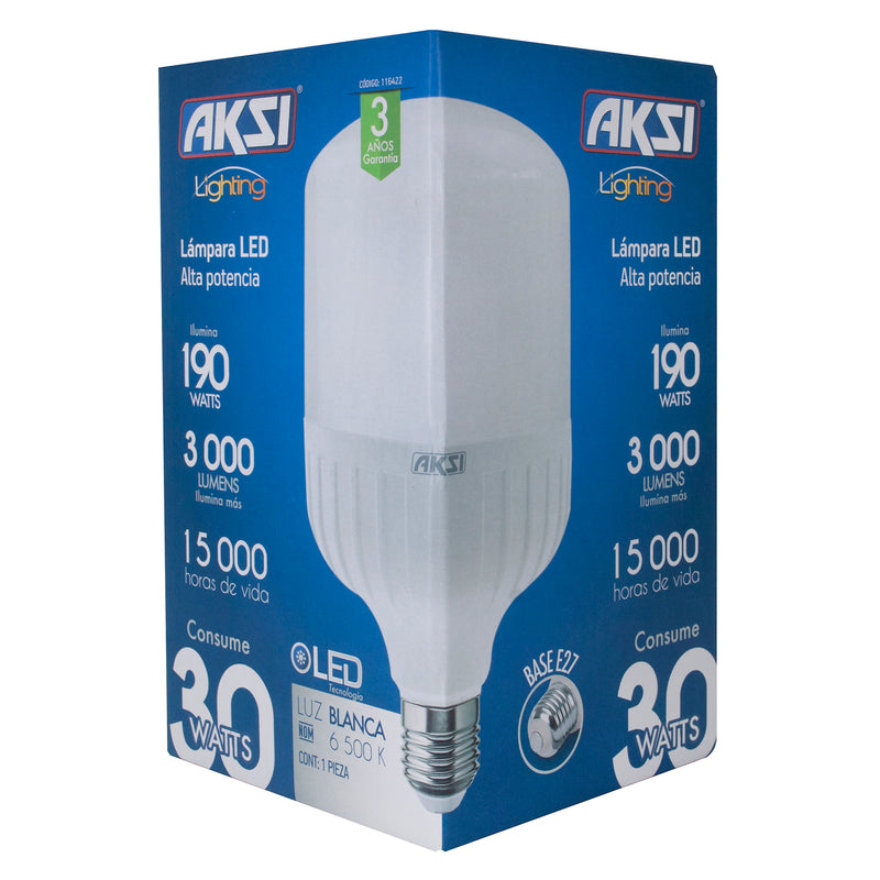 Foco Aksi LED alta potencia 30W tipo T luz blanca - La nueva eléctrica