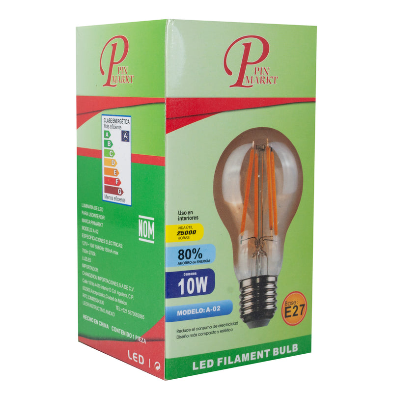 Foco Pinmarkt LED 4W vintage A60 Edison ámbar - La nueva eléctrica