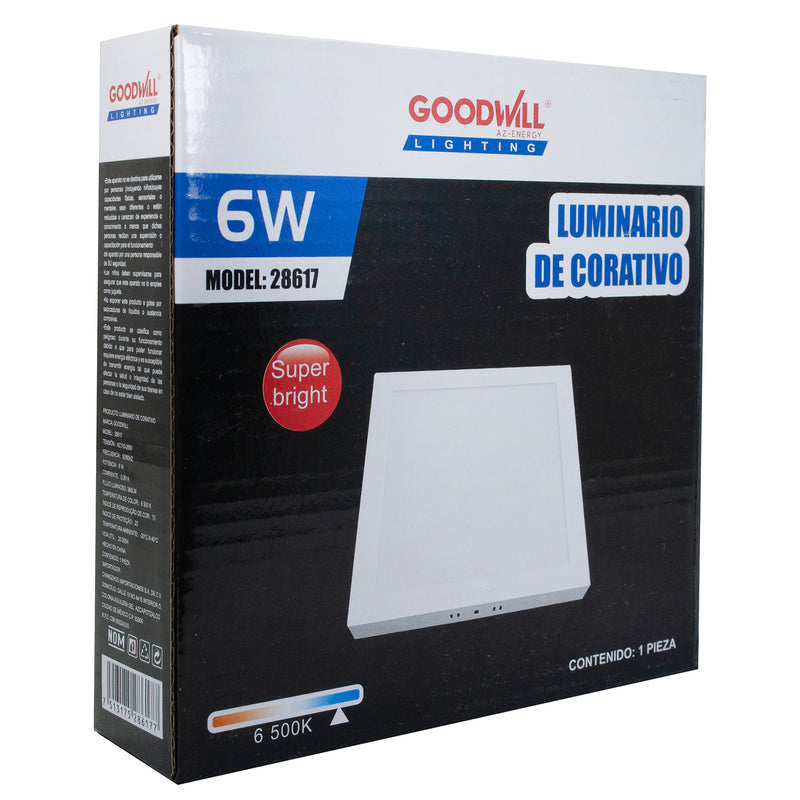 Luminario Goodwill sobreponer cuadrado 6W (20364M)/21632MS - La nueva eléctrica