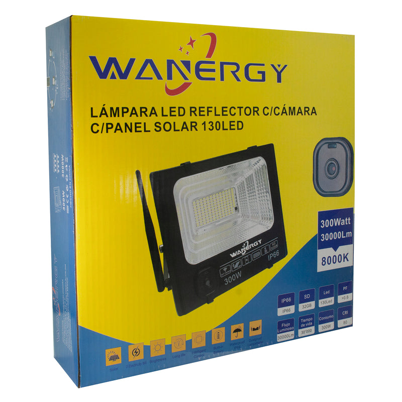 REFLECTOR WANERGY LED 100W SOLAR Y CAMARA WIFI