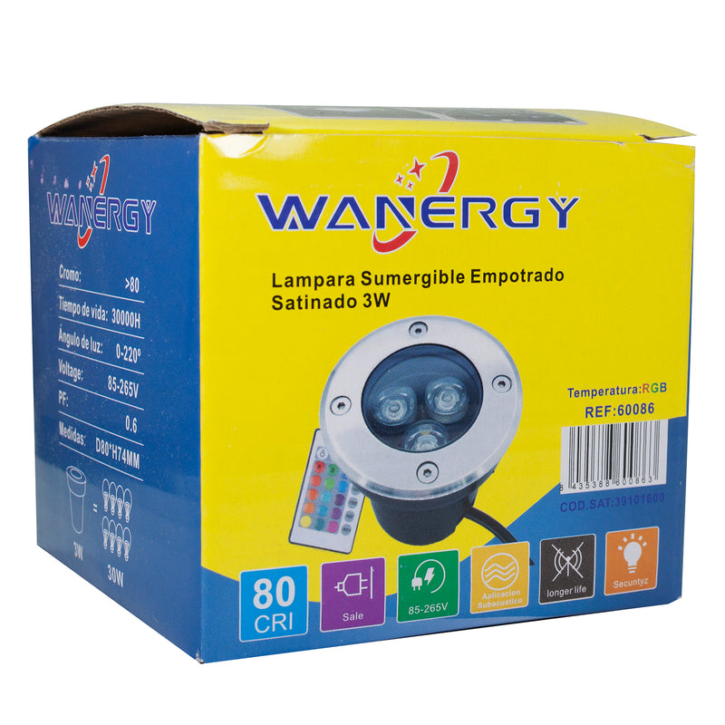 Empotrado Wanergy LED 3W sumergible RGB - La nueva eléctrica