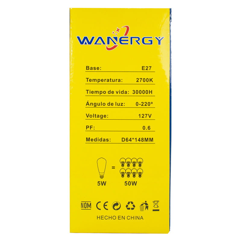 Foco Wanergy vintage LED DST64 3W - La nueva eléctrica