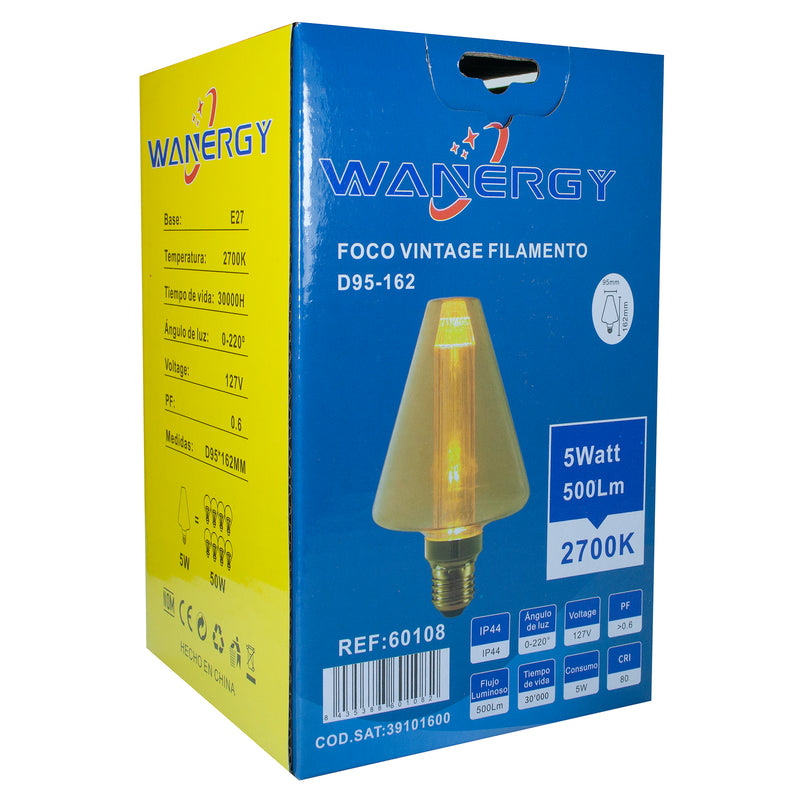 Foco Wanergy vintage LED D95-132 3W - La nueva eléctrica