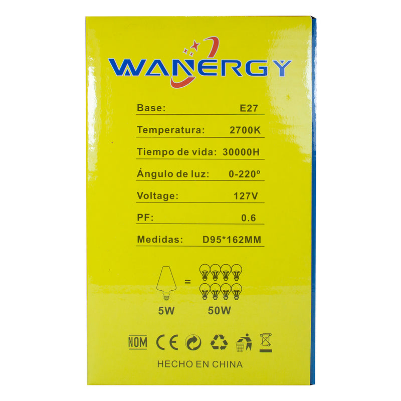 Foco Wanergy vintage LED D95-132 3W - La nueva eléctrica