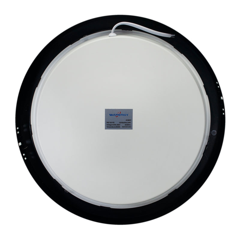 LUMINARIO WANERGY LED 24W REDONDO NEGRO LUZ FRIA