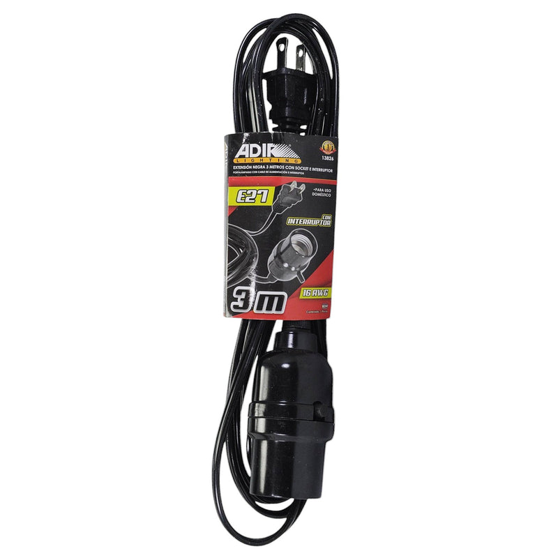 Extensión Adir con soquet y apagador 3 mts - La nueva eléctrica