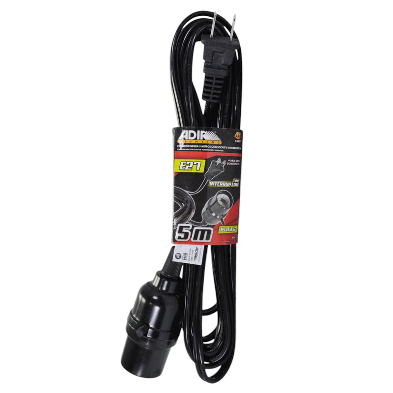 Extensión Adir con soquet y apagador 5 mts - La nueva eléctrica
