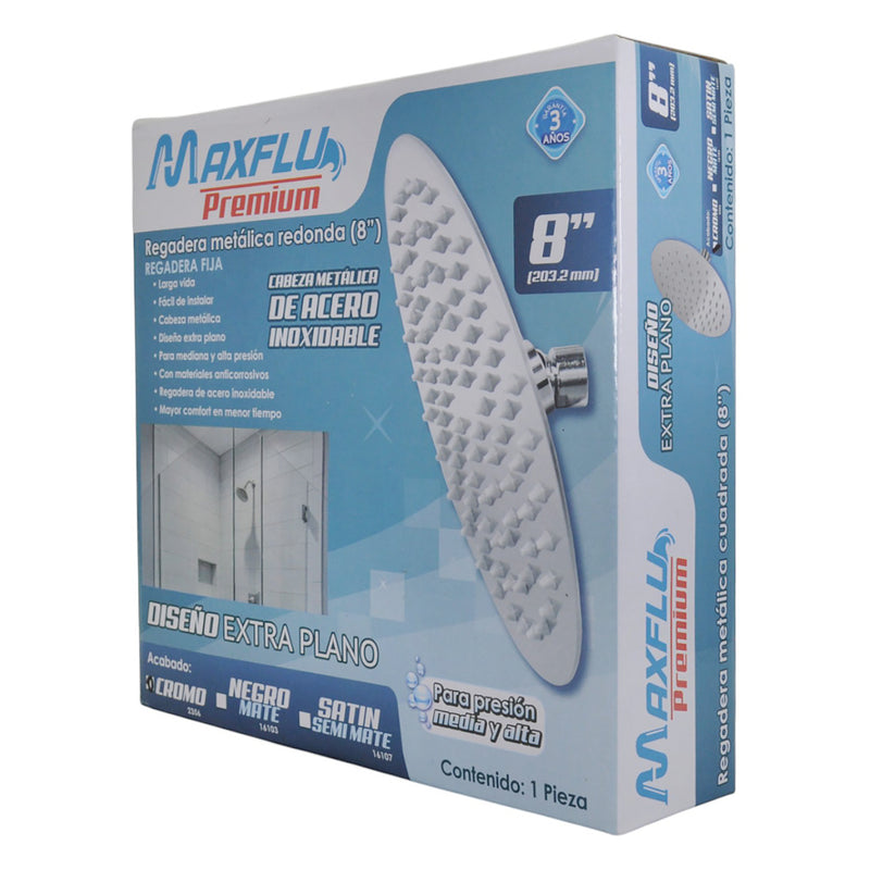 Regadera Adir red. 8" extra plana acero inox B y alta P. - La nueva eléctrica