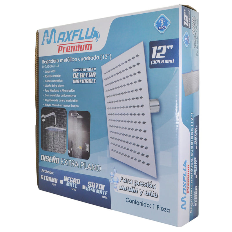 Regadera Adir cuadrada 304.8 mm (12") - La nueva eléctrica