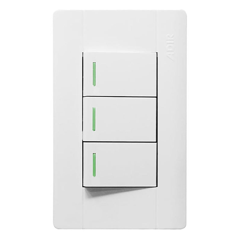 Placa Adir Toscana 3 apagadores sencillos - La nueva eléctrica