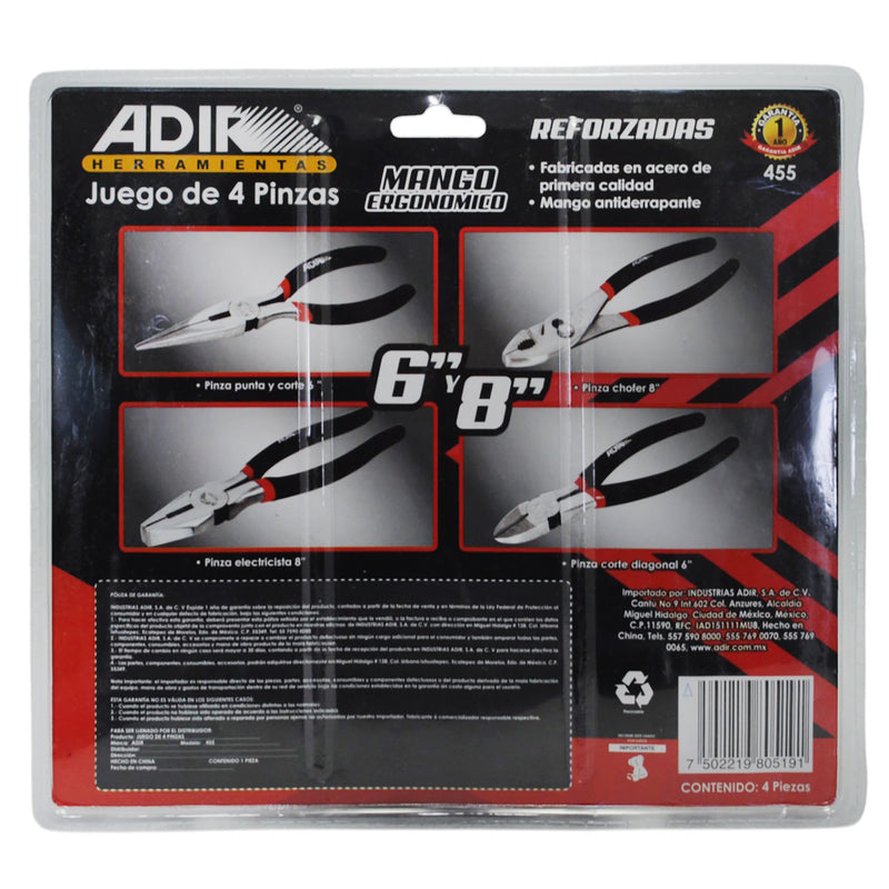 Pinzas Adir 4pz de 6" y 8" - La nueva eléctrica