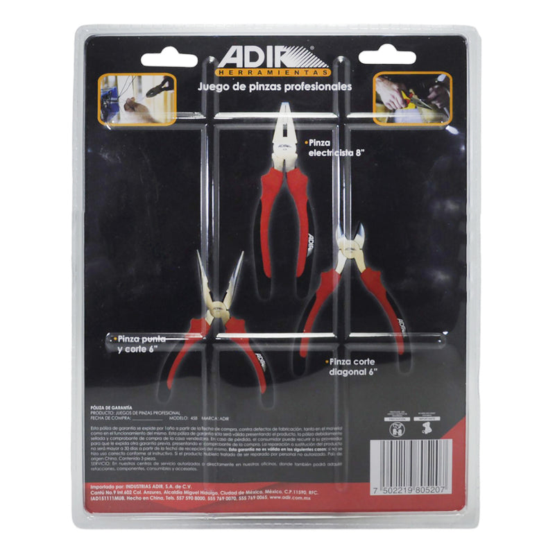 Pinzas Adir 3pz profesionales - La nueva eléctrica