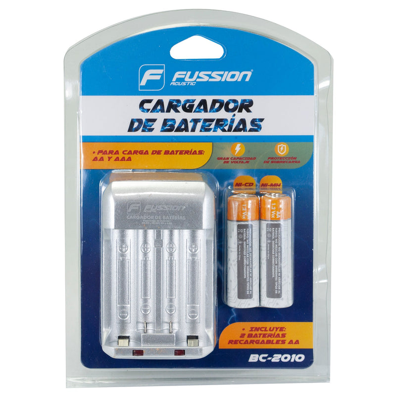 Cargador Fussion de baterías AA AAA con 2 baterías AA - La nueva eléctrica