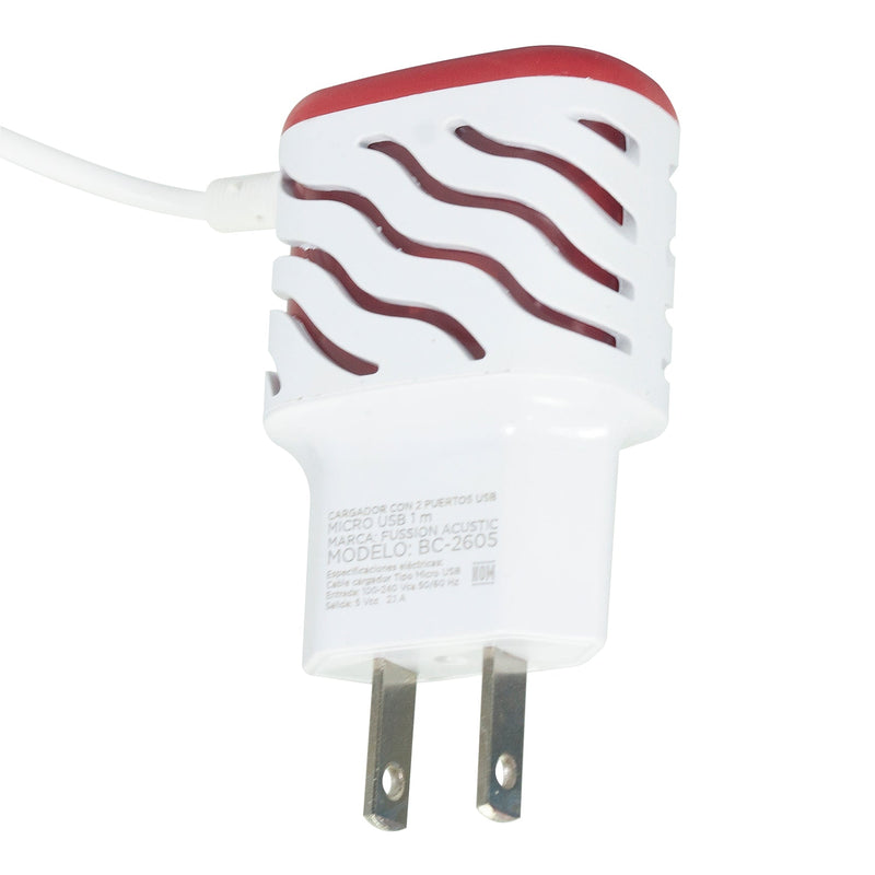 Cargador Fussion con 2 puertos USB conector micro USB 1A - La nueva eléctrica