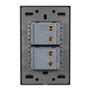 Placa Lucek Flat 2 apagadores sencillos negra - La nueva eléctrica