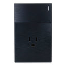 Placa Lucek Flat 1 apagador sencillo 1 contacto negra - La nueva eléctrica