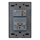 Placa Lucek Flat 1 apagador sencillo 1 contacto negra - La nueva eléctrica