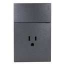 Placa Lucek Flat 1 apagador escalera 1 contacto plata - La nueva eléctrica