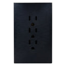 Placa Lucek Flat 3 contactos negra - La nueva eléctrica