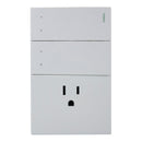 Placa Lucek Flat 2 apagadores escalera 1 contacto blanca - La nueva eléctrica