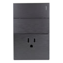 Placa Lucek Flat 2 apagadores escalera 1 contacto plata - La nueva eléctrica