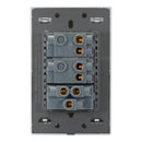 Placa Lucek Flat 2 apagadores sencillos 1 contacto blanca - La nueva eléctrica