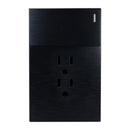 Placa Lucek Flat 1 apagador sencillo 2 contactos negra - La nueva eléctrica