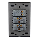 Placa Lucek Flat 1 apagador sencillo 2 contactos negra - La nueva eléctrica