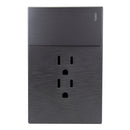 Placa Lucek Flat 1 apagador sencillo 2 contactos plata - La nueva eléctrica