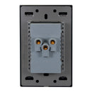 Placa Lucek Flat 2 contactos 2 USB negra - La nueva eléctrica