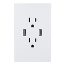 Placa Lucek Flat 2 contactos 2 USB blanca - La nueva eléctrica