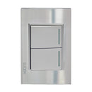 Placa Lucek 2 apagadores sencillos cristal espejo plata - La nueva eléctrica