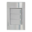 Placa Lucek 2 apagador sencillo 1 apagador escalera cristal - La nueva eléctrica