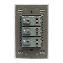 Placa Lucek 3 contactos cristal espejo plata - La nueva eléctrica