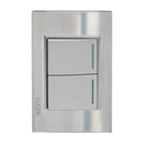 Placa Lucek 2 apagadores escalera cristal espejo plata - La nueva eléctrica