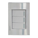 Placa Lucek 3 apagadores escalera cristal espejo plata - La nueva eléctrica