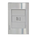 Placa Lucek toma UTP cristal espejo plata - La nueva eléctrica