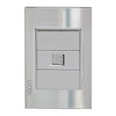 Placa Lucek toma telefónica cristal espejo plata - La nueva eléctrica