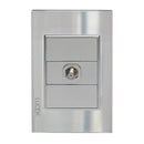 Placa Lucek toma TV cristal espejo plata - La nueva eléctrica