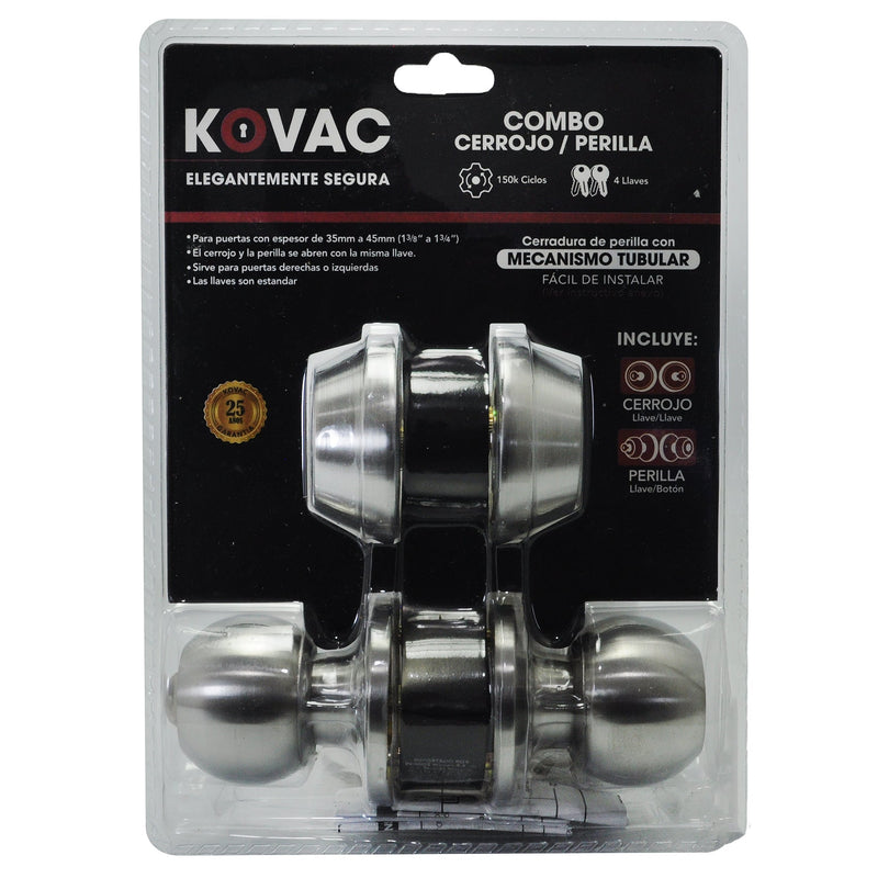 Combo perilla tubular/cerrojo llave/llave acero inoxidable - La nueva eléctrica