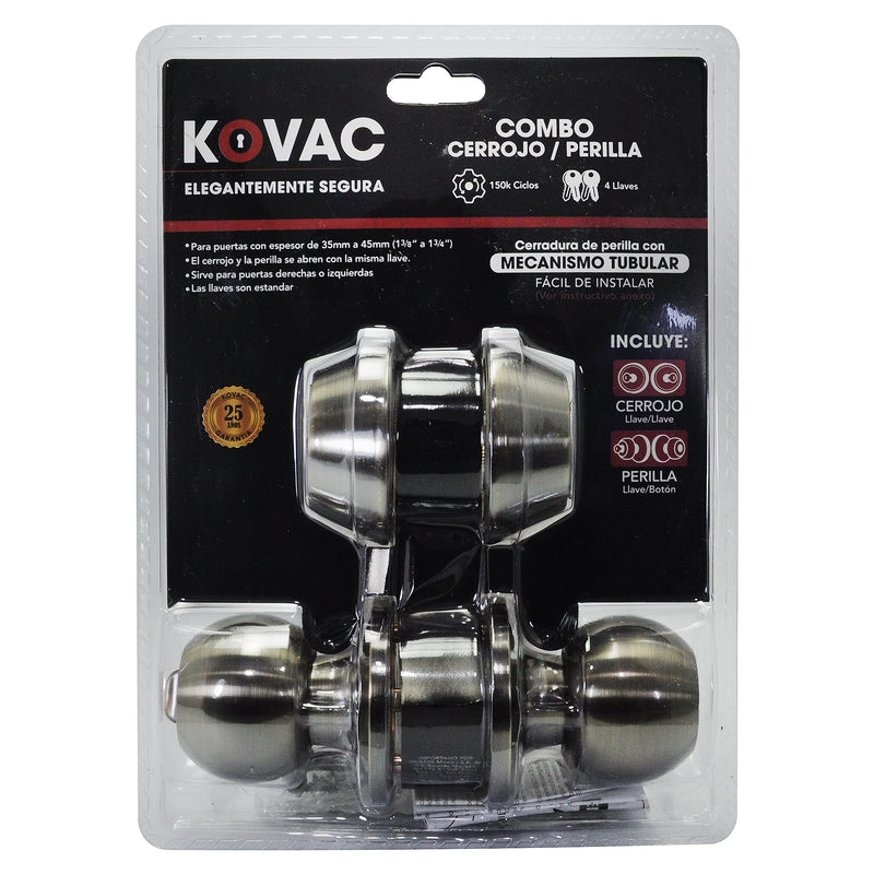 Combo perilla tubular/cerrojo llave/llave latón antiguo - La nueva eléctrica